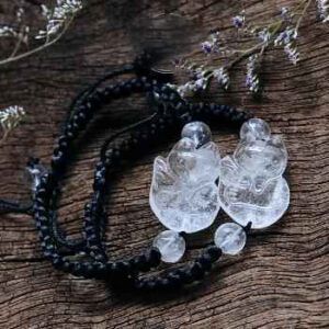 Vòng tay hồ ly đá thạch anh trắng (Clear quartz)