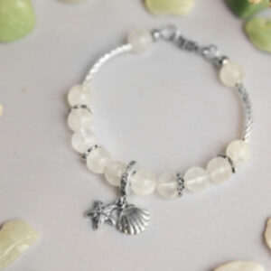 (NA9) Vòng đá mặt trăng Moonstone charm bạc 925