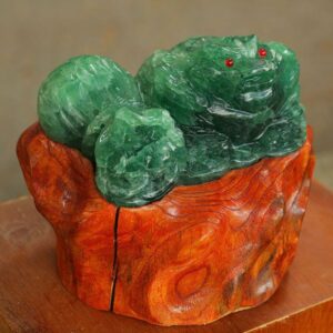 Thiền thừ phong thủy đá ngọc xanh Florite