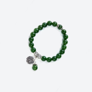 Vòng Đá Ngọc Bích Mix Charm Bạc Thái